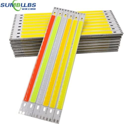 10pcs/lot 200mm 10W 1000LM Super Bright LED COB Strip Light Bar Lamp For DIY Red Blue Warm Nature Pure White LED Strip Bulb
