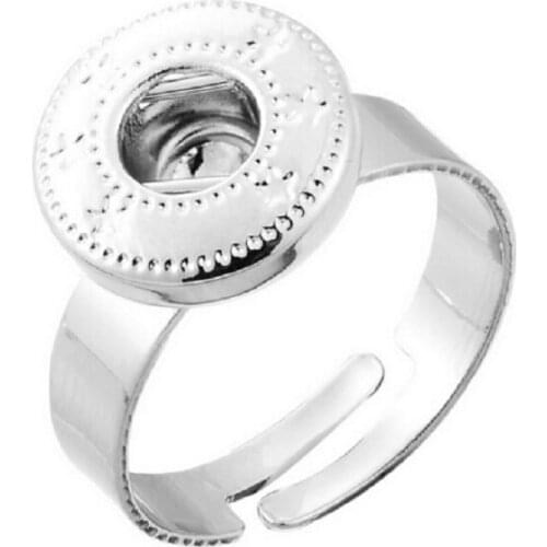 10pcs/lot Size 7 Silver Plated Plated/rose Gold Adjustable Snap Buttons Ring for 12mm Snap Buttons