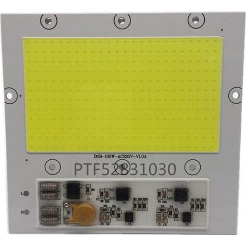 5pcs 220V 100W 100 Watts Cool White 6000K 6500K LED COB Chip, Integrated Smart IC Driver 220V For Floodlight