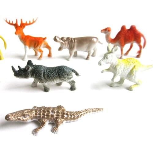 8PCS/set Leopard Hippo Giraffe Plastic Zoo Animal Figure Tiger Lovely Animal Toys Set Gift For Kids