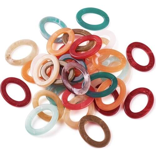 50pcs Imitation Stone Acrylic Beads for DIY Bracelet Necklace Earrings Jewelry Making Oval Column Bicone Flat Round Rice Shape