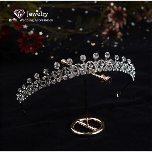 CC Hairband Women Crown Tiara Wedding Hair Accessories for Bride Girls Headdress Hoop Headband Jewelry Charms Crystal HG1315