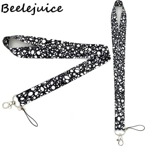Black White pattern Lanyard Keys Phone Holder Funny Neck Strap With Keyring ID Card DIY Animal Lanyard Hang Ropes