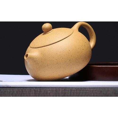Zisha Pot Section Mud Flat Xishi Pot Handmade Teapot Tea Set Ore Beauty Chinese Kettle Custom High-end Gift 220ml Yixing Tea Pot