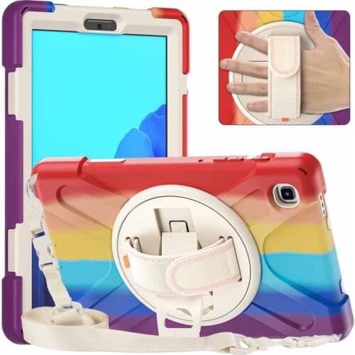 Case For Samsung Galaxy Tab A7 Lite 8.7 2021 SM-T220 SM-T225 Heavy Duty Rugged Protection Cover with Kickstand Hand+Neck Strap