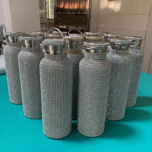 Designer Kettle Clutch Bottle Vacuum Cup Evening Bags Rhinestone purse With Diamonds Blingbling Clutches