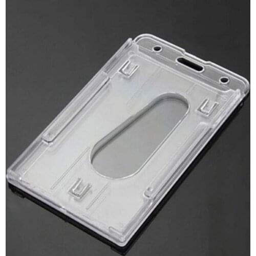 Design Portable Double Card Acrylic Plastic ID Badge Card Holder Business Women Men Card container High Quality Hot