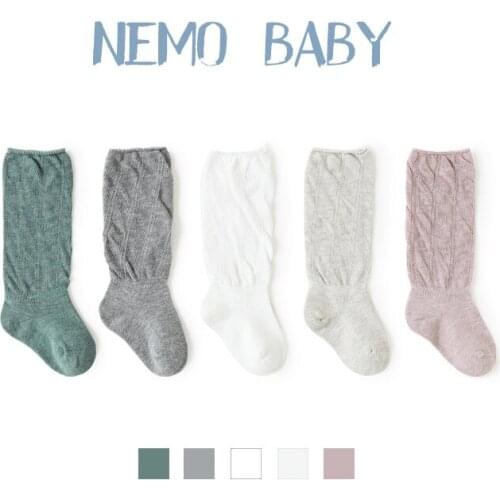 Long Set Cotton Anti Slip Color Baby Socks Newborn Toddler Frilly Leg Warmers Baby Socks Knee High Medias Baby Stuff BW50YW