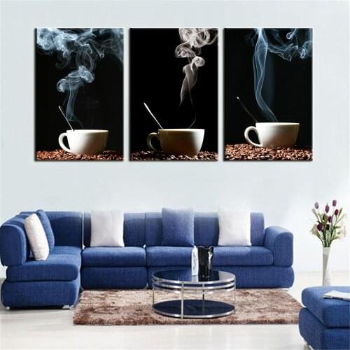 Home Decor Oil Canvas Painting Abstract Hot Coffee Landscape Decorative Paintings Modern Wall Pictures 3 Panel Wall Art No Frame