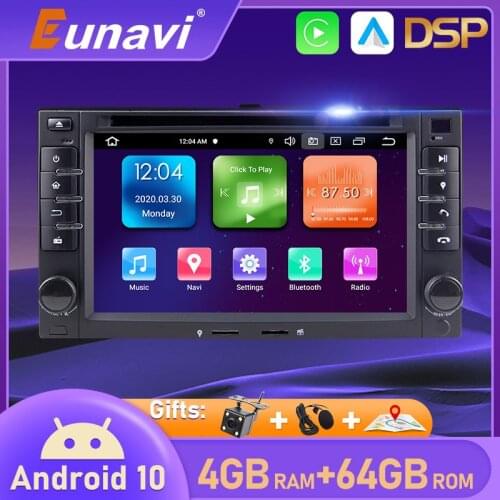 Eunavi 2 din Android 9.0 car dvd for KIA SORENTO MAGENTIS SPORTAGE MORNING CEED RIO CERATO 2005-2010 KIA universal
