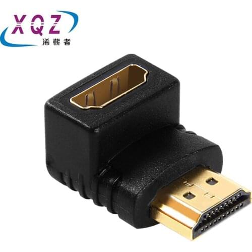 HDMI male to female adapter 90 degree straight angle HDMI adapter 7 shape HDMI M/F gender change joiner black gold plated