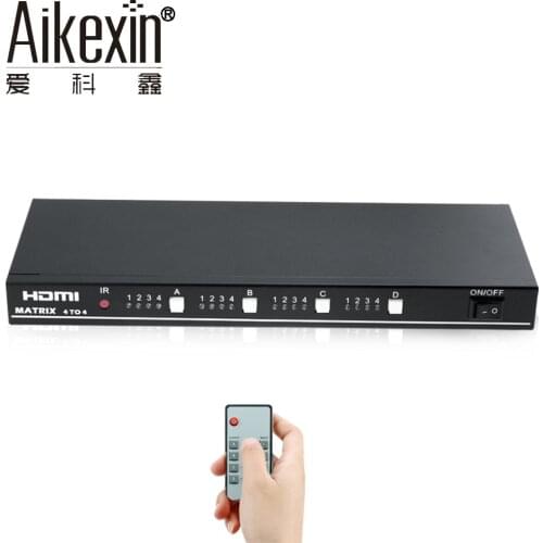 Aikexin 4x4 HDMI Switch Splitter HDMI Matrix 4 input 4 output True Matrix With RS232 Remote Control 4 In to 4 Out HDMI Converter