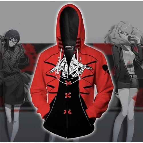 Game Persona 5 Hoodies 3D Print Anne Takamaki Cartoon Cosplay Hoody Hip Hop Casual Coat 3D Sweatshirts Hooded Casual Coat