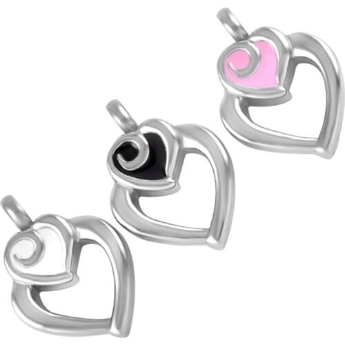 IJD9106 Enamel Heart In Heart Cremation Urn Pendant Memorial Keepsake Necklace Stainless Steel Ashes Holder Memory Jewelry