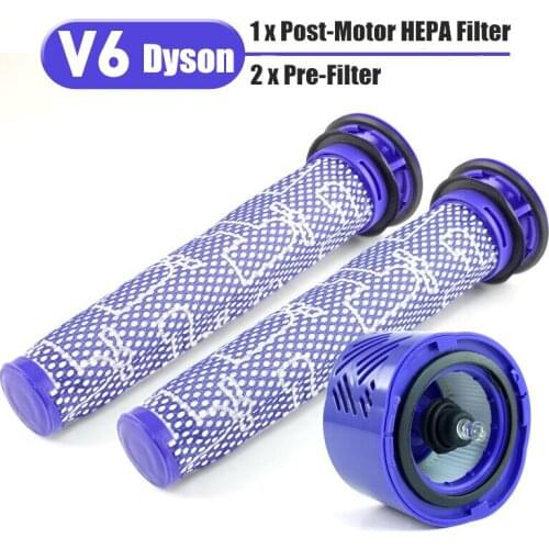 3pcs/set Pre & Post-Motor HEPA Filter Kit for Dyson V6 DC59 Vacuum Cleaner Parts fit part DY-96674101 & DY-96566101