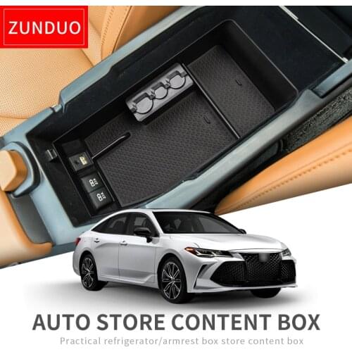 ZUNDUO Car central armrest box For Toyota AVALON 2018 2019 Interior Accessories Stowing Tidying Center Console Organizer BLACK