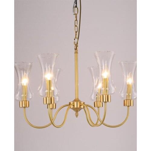 Restaurant Chandelier Northern Europe Industrial wind Luxury Modern Gold Glass Chandelier Living room lamp Stairs Long chande