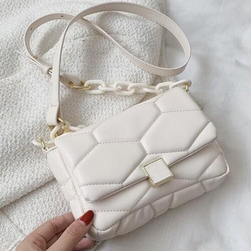 Small PU Leather Shoulder Crossbody Bags For Women 2021 Winter Purses and Handbags Designer High Quality Chain Cross Body Bag