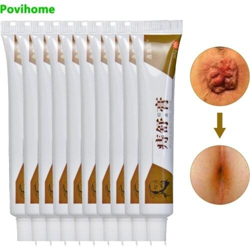 10pcs Hemorrhoids Ointment 100% Traditional Herbal Cream Powerful Hua Tuo Hemorrhoids Ointment Relieve External Anal Pain D2431