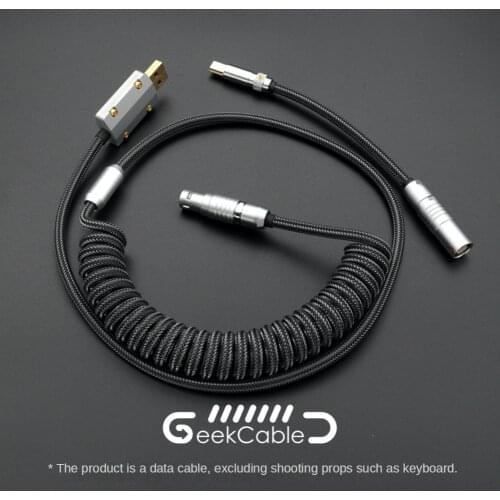 GeekCable Customized DIY Handmade Feier Mechanical Keyboard Line Data Weaving Fluorescent Black Type-C Mini-USB Micro-USB PH/XH