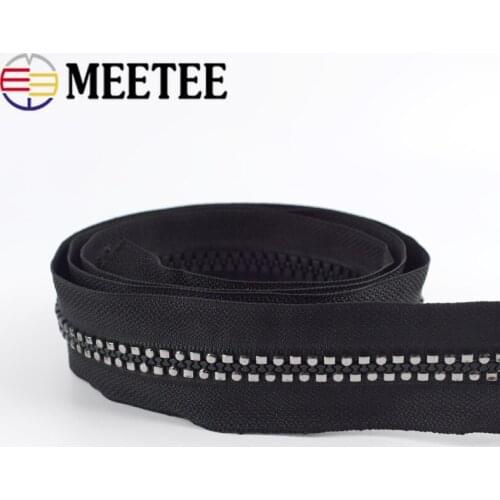 Meetee 4/8Meters Resin Zipper 5# 8# Coded Open-End Zip for Sewing Bag Zips Repair Kit DIY Jackets Coat Zippers Garment Accessory
