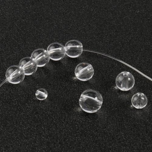 6 8 10 12mm Polished Clear Acrylic Beads Round Loose Spacer Beads for Jewelry Making Handmade Diy Bracelet Necklace Accessories