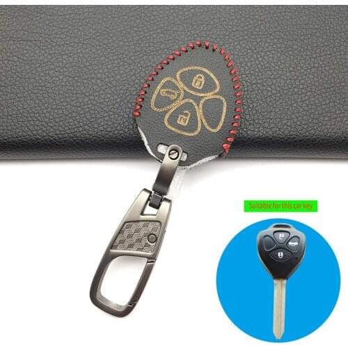 Latest Fashion Style Leather Remote Control Car Key Case 3 Buttons Keys cover for Toyota Camry Crown Ruiz Corolla
