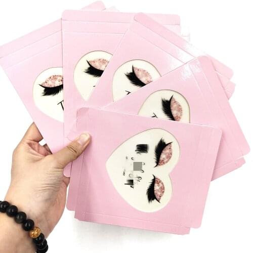 Newes 50/100pcs heart-shaped Paper Packing Box with tray for 25mm long EyeLash Wholesale Bulk Cheap Pretty Lash Storage Package