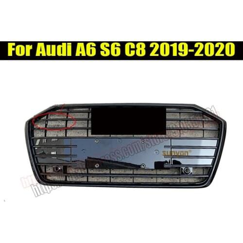 Front Upper black Front Grill Mesh Grill For Audi A6 S6 2019 19 2020 20 2021 21 RS6 Style W/ACC car accessories