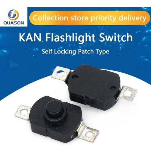 10PCS/LOT 18*12MM KAN Flashlight Switch 1.5A 250VAC Self Locking Patch Type Push Button Switch 2P-ON-OFF Small Switches KAN-28