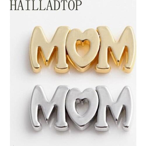 Floating Locket Charms MOM Charms Float Charms For Glass Photo Locket Pendant Silver Gold Color Good Luck Charm Mothers Day