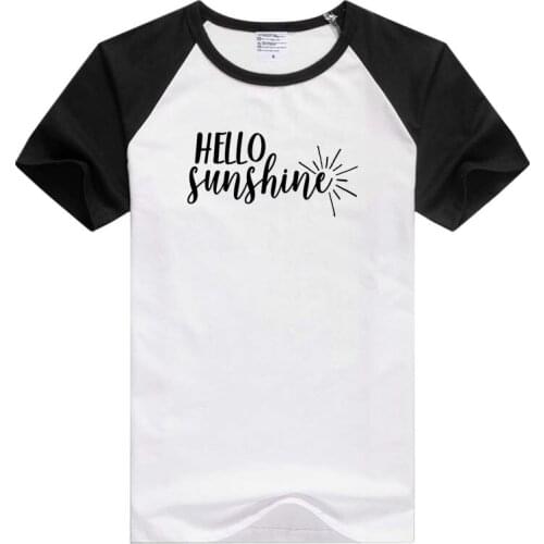 Hello Sunshine phrase short sleeve casual men T-shirt Tees Novelty tee funny design GA208
