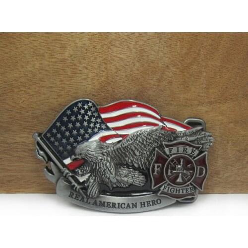 BuckleClub zinc alloy fire fighter belt buckle jeans gift belt buckle FP-03076 pewter finish 4cm width loop drop shipping