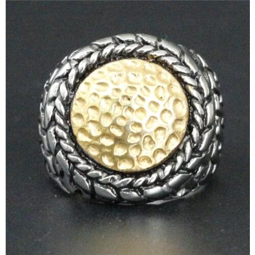 Size 8~13 Good Looking Movie Style Ring 316L Stainless Steel Top Quality Biker Fantastic Mens Anchor Fashion Gold Round Ring