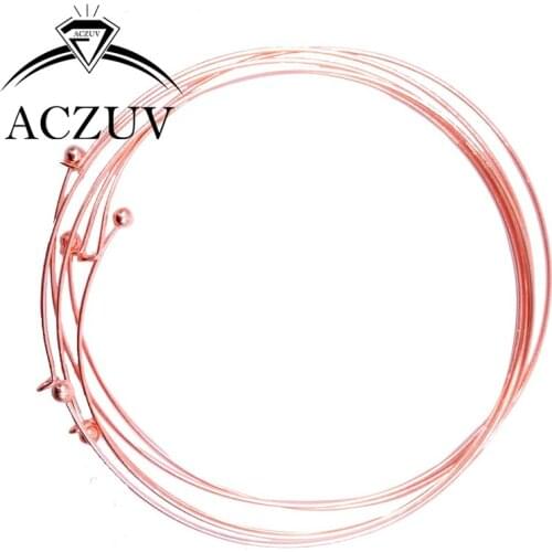 Rose Gold Color 50pcs 1.2mm Wire 13cm Round Metal Collar Circle Ring Choker Necklace Findings Accessories CNW004