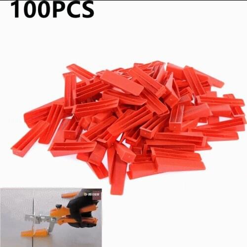 100pcs Red Wedges Plastic Ceramic Tile Leveling System Tiling Floor Wall Carrelage Tools Wedges Tiling Flooring Tool Wedges Clip