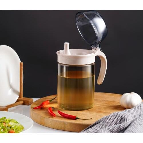 Household kitchen glass large-capacity oil bottle leak-proof sesame oil soy sauce bottle vinegar bottle seasoning bottle