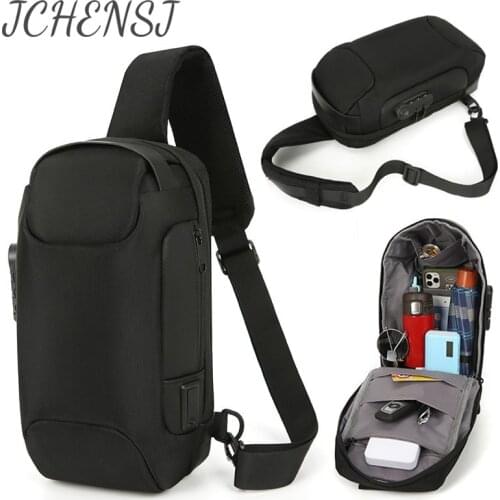 JCHENSJ Large Capacity Mens Shoulder Bag Travel USB Charging Chest Bag For Men Designers Male Cross Body Bags