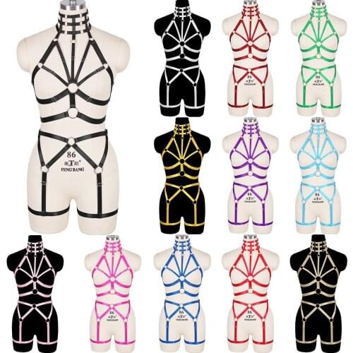 Body Womens Underwear Plus Size Bdsm Women Harness Bra Erotic Lingerie Light Sexy Gothic Body Harness Thigh Bands Garter Rave