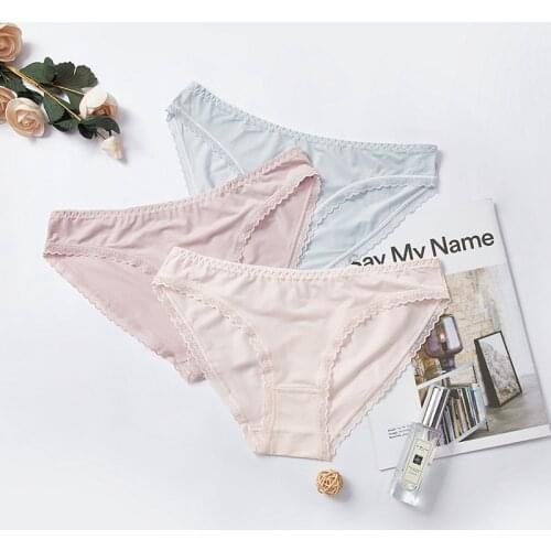 3 Pcs Ice Silk Seamless Womens Underwear Panties For Women Briefs Soft Underwear For Woman Female Panties High Quality BANNIROU