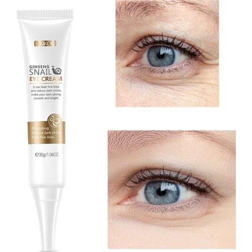 Ginseng Snail Eye Cream Reduce Dark Circles Bright Eyes Niacinamide Essence Fade Fine Lines Eye Care Beauty Cosmetic 30g