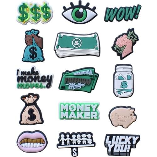 1pcs recreative Shoe Decoration Buckle Charms Accessories bag DIY Combination Jibz for croc money USD dollar kids friend Gifts