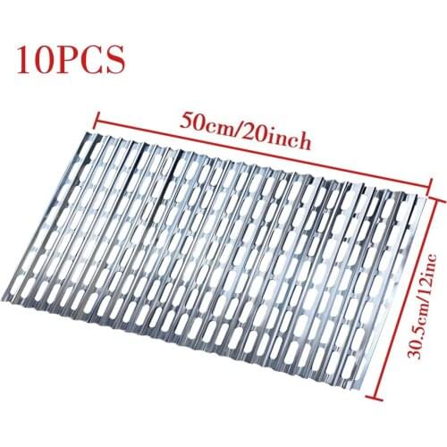 10Pcs Aluminum BBQ Grill Mats Disposable No-stick BBQ Net Smoker Liner Barbecue Accessories Kitchen Tools