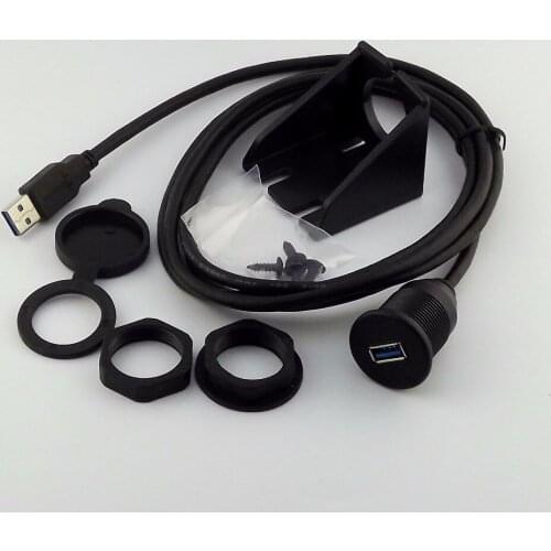 10pcs Car Truck Dashboard Flush Mount USB 3.0 Male To Female Extension Cable Kit 6.5ft