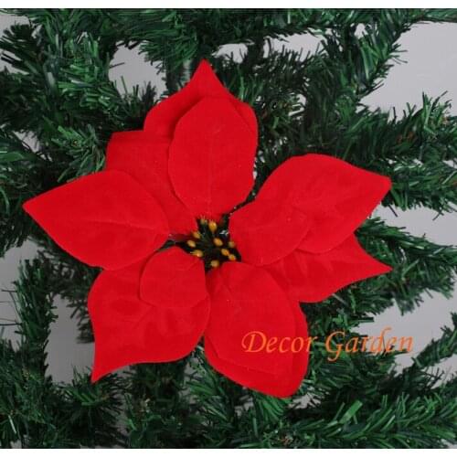3color gold silver red Artificial fake flower material christmas flower poinsettia flower Xmas tree decorative accessory