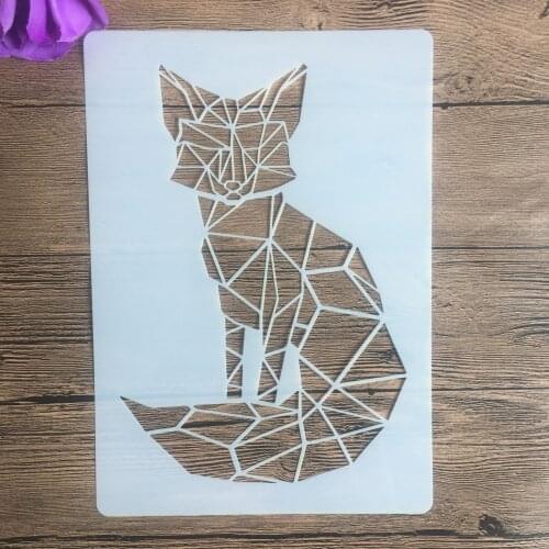A4 29 * 21cm Animal cat Mandala DIY Stencils Wall Painting Scrapbook Coloring Embossing Album Decorative Paper Card Template