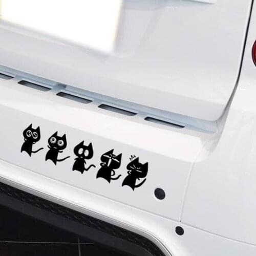 Aliauto Reflective Family Car Sticker Funny Decal Wink Cat Comic Action Combination Accessories For Volkswagen Renault Toyota