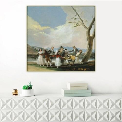 Citon Francisco Goya《Blind Mans Buff》Canvas Art Oil Painting Famous Art Poster Picture Wall Background Decor Home Decoration