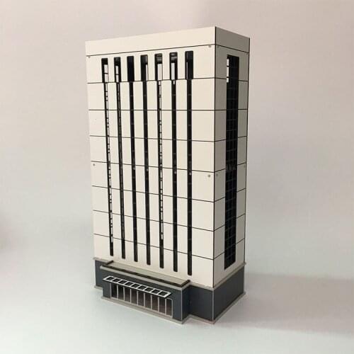 DIY 1/150 N Scale White Simulation Government Corporate Office Building Sand Table Scene Decoration Model Train Building Kits