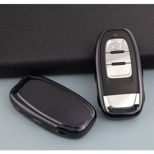 For Audi Q5 A4 B8 A5 A6 A7 A8 S4 S5 S6 S7 S8 Accessories Smart Car Key Fob Case Cover Holder Shell Black Soft